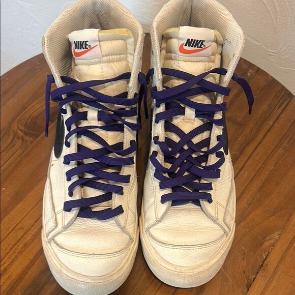 Custom Nike Blazers with Purple Laces Mens 10 - Picture 2 of 6